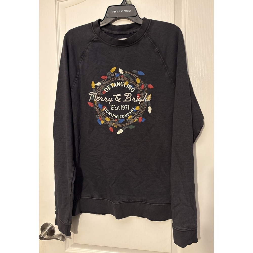 NWT Goodfellow & Co Vintage French Terry Merry & Bright Sweatshirt Mens Small